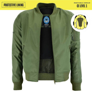 Protective Bomber Jacket - Military Green